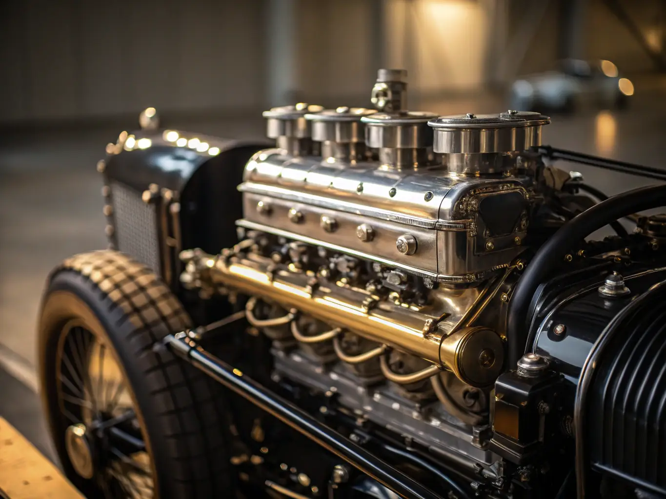 A high-resolution image of a modern diesel engine with a fuel nozzle, emphasizing clean combustion and efficiency. The engine is clean and well-maintained, suggesting reliability and performance.